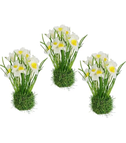 Amazon.de: mucplants 6er-Set Knstliche Frhlingsblher im Rattan-Nest  ca.20cm 6-Fach Sortiert Deko Kunstpflanzen