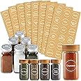 Talented Kitchen 144 Spice Labels Stickers, Clear Preprinted Round Labels for Spice Jar Lids, Seasoning Rack, Contemporary White (1.5 in)