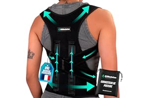 Dimedsion correcteur de posture femme | Correcteur de posture homme respirant, redresseur de dos avec sac, maintien du dos, du cou et des épaules, posture correcteur dos homme (XL)