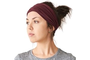 ‎CHARM Dünnes Lauf Stirnband Sport Haarband Herren, Bandana Damen Sommer Japanische Mode Lang, Loop Tuch Zum Binden Weinrot