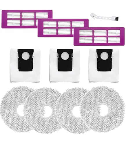 Kit De Rechange Pour Robot Aspirateur Vozascly R10 - 2 Filtres, 2 Serpillères, 4 Sacs, 2 Brosses Latérales - Nettoyage Et Entretien