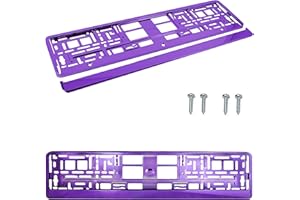 TAPORT PAIR (2PCS) PURPLE Car Registration License Number Plate Surround Holder Frame Surround