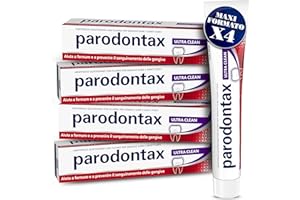 Parodontax Ultra Clean Dentifricio che Aiuta a Ridurre e Prevenire il Sanguinamento Gengivale e Mantenere Denti Forti e Alito Fresco, 4x75 ml