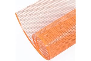 AggAuto 100x33cm Orange grille de course, Taille du trou de Nid d'abeille 6×1mm, grille en aluminium, universels grille de radiateur de voiture