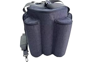 Hzycwgone Funda para Bose S1 Pro/S1 Pro+ Portátil Bluetooth Sistema de altavoces,estuche de viaje S1 Pro,bolso de hombro con bolsillos adicionales para micrófono,cargador,cable y accesorios(Azul-gris)