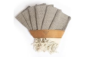 SMYRNA TURKISH COTTON Wash Cloths Pack of 6 | 100% Natural Cotton, 30x45 cm | Versatile Bath Towels for Bathroom, Hotel, SPA | Ultra Soft, Absorbent, Prewashed Quick Dry Turkish Hand Towels Latte