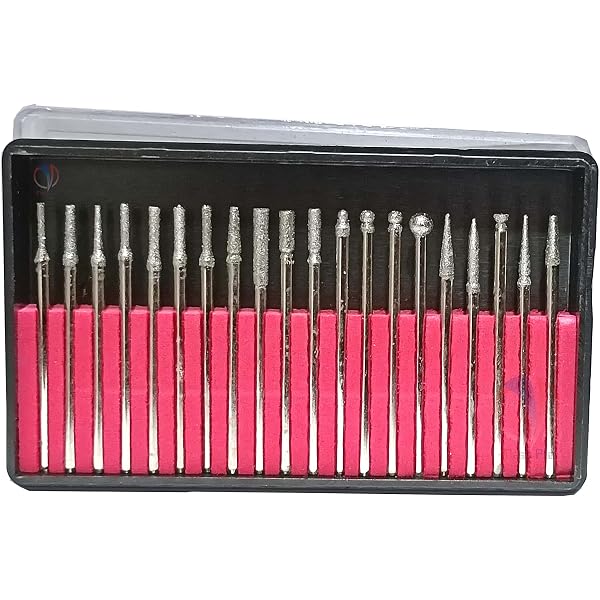 13-Piece Diamond Grinding Burr Set - 2.35mm (3/32") Shank For Jewelry, Jade, Stone & Ceramic Carving