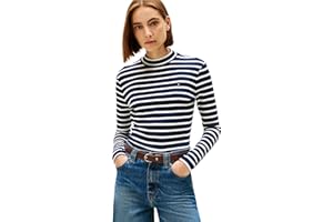 Tommy Hilfiger Damen Slim Cody Mock-nk Ls Ww0ww47307 L/S T-Shirt