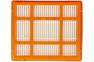 vhbw Filtro compatible con AEG AT3560, AT3550, AET3530, AET3520, AT3570, 3570, 3560, 3550, AET3510 aspiradora - filtro Hepa Naranja Blanco