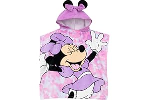 Disney Toalla Minnie Mouse Niña | Toalla Niñas Minnie Mouse | Poncho Niña | Talla Unica Rosa