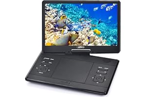 YOOHOO Lecteur DVD portable 16,9'' pour voiture et enfants avec écran, écran HD 14,0"avec batterie, prend en charge le lecteur DVD portable avec batterie rechargeable, lecteur DVD mobile pour enfants