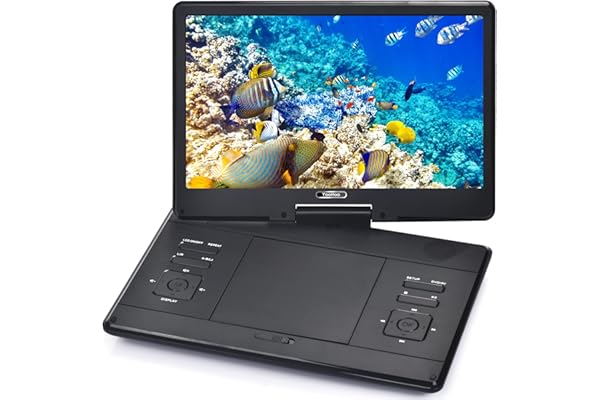 YOOHOO Lecteur DVD portable 16,9'' pour voiture et enfants avec écran, écran HD 14,0"avec batterie, prend en charge le lecteur DVD portable avec batterie rechargeable, lecteur DVD mobile pour enfants