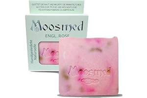 ‎MOOSMED Moosmed Englische Rose Naturseife - vegane Bio-Seife handgefertigt in Deutschland
