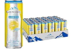 ‎GASTEINER Gasteiner 100% natural | 330ml Dosen | prickelndes Wasser mit frischem Zitronensaft | Kohlensäurehaltig