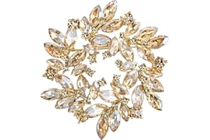 Clearine Broche Couronne Marquise Cristal Autrichien Strass Élégant Mode Florale pour Femme Vêtements