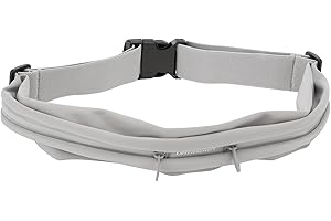 Ultrasport Unisex Sport Bag Runningbelt With 2 Zipped Compartments, Grey, 77-100 Cm UK