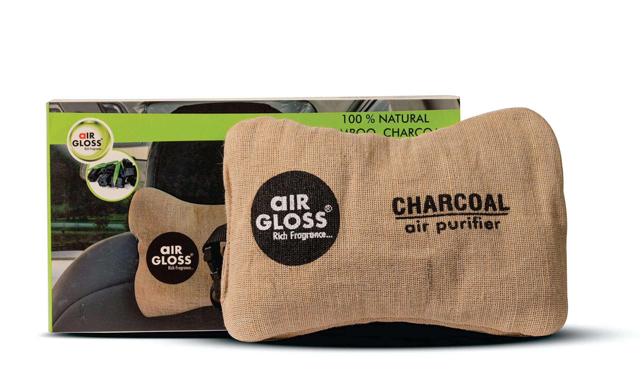 Air Gloss Activated Charcoal Air Purifier Bag | Natural Odour Remover & Deodorizer | Organic Air Freshener Bags for Shoe Rack