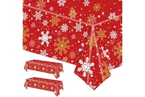 POPOYU Rot Schneeflocken Deko Tischdecke,54x108 Zoll Frozen Party Tischdecke Schneeflocken,Elsa Geburtstagsparty Winter Wonderland Deko für Frozen Mädchen Geburtstags Frozen Geschenke Party Dekor