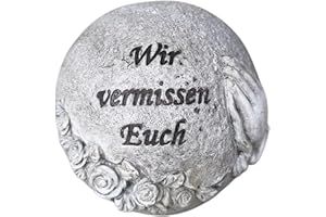 Goldbach Geschenkartikel Grabschmuck wetterfest Kugel Wir vermissen Euch Grabdeko Grabstein