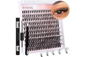 LVMIXWIG Extensions Set Künstliche Wimpern 16MM-40D Nerz Lashes Kit Fluffy mit Bond und Tweezern für DIY Wimpernverlängerung