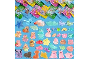 OCTECHO 50PCS Resin Animals Blind Bags, Glow in The Dark Mini Resin Animals Mixed, Tiny Animal Figurines Mystery Bag for Party Favors, Treasure Hunt Games | Dollhouse, Mini Garden Landscape, Hide Crafts Decor