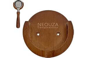 NEOUZA Portafiltro de Café Soporte de Pared para 51/54mm, Portafiltro Espresso, Madera