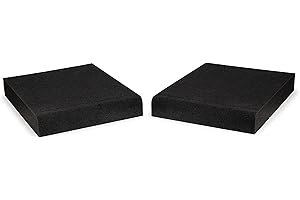 Fluance High Density Acoustic Foam Isolation Pads for Bookshelf Speakers and Studio Monitors, 8.5" x 6.35", Improved Sound, Vibration Damping, Multiple Listening Angles - Pair (SP03)