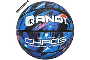 AND1 Fantom Graffiti Basketball: Official Regulation Size 7 (29.5 inches) Rubber Basketball - Deep Channel Construction Streetball, Made for Indoor Outdoor Basketball Games