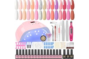 ‎PEACECOLOR PEACECOLOR U V Nagellack Set mit U V Lampe 36W und Nagelfräser, Gel Nagellack Set 15 Farben*7ML, Nagelset Gelnägel Starterset Nägel Selber Machen Nagel Sets Gel Nägel für Anfänger