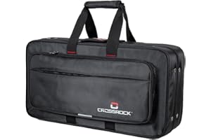 Crossrock Lightweight Foam Trumpet Case | Oxford Shell, Backpack Straps, Accessory Pocket – Rectangular Student Gig Bag for Bb Trumpet -Black (CRP200TRBK-R)