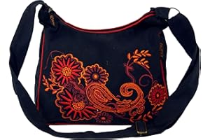 GURU SHOP Schultertasche, Hippie Tasche, Goa Tasche - Grün, Herren/Damen, Baumwolle, 23x28x12 cm, Alternative Umhängetasche, Handtasche aus Stoff