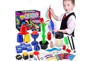 Heyzeibo Kit de Magie - 40 Tours de Magie Enfant, Kit Magique avec Baguette Magique et Manuel D'instructions étape par étape pour Chaque Tour, pour Garçons, Filles, Tout-Petits, Débutants