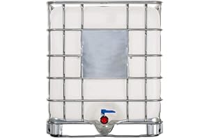 TEILEMAGNET plasteo® 1000 Liter IBC- Behälter Wassertank Container GESPÜLT Regentonne Regenwassertank mit Stahlrahmenpalette