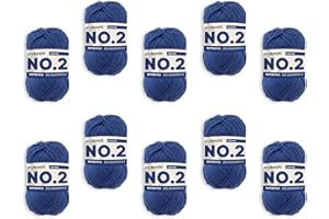 myboshi No.2 Baumwolle zum Häkeln, Baby Wolle, vegane Wolle zum Stricken, Wolle 60 Grad waschbar, für Baby und Amigurumi, 50g, Ll 100m Blau (Saphir) 10 Knäuel