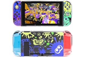 GLDRAM Case for Nintendo Switch, Case Cover for Splatoon 3 Compatible for Switch Console and Joy Con Controller, Dockable Hard PC Shell with 2 Thumb Caps, Game Accessories for Splatoon 3