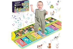 NCKIHRKK Mata fortepianowa dla dzieci z 7 zwierzętami, mata do tańca muzycznego z klawiaturą, mata do zabawy z muzyką, zabawka dla niemowląt, prezent dla dzieci 3, 4, 5 lat, chłopcy dziewczęta