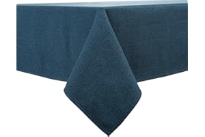 BALCONY & FALCON Nappe Rectangulaire en Tissu Aspect Lin Imperméable pour la Cuisine Le Café et Le Jardin