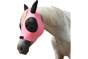 Gallopoff Fliegenmaske Pferd, Pferdemaske mit Ohren Schützerschutz, Atmungsaktives Mesh, Fliegenmaske