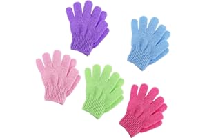 BOHUIZ 5 Paar Peelinghandschuh, Peeling-Handschuhe Exfoliating Gloves Körper Duschhandschuh für Dusche Spa Massage