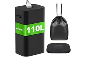 VCKHRRY 110L Pfandflaschen Sammelbehälter mit Deckel, Groß Pfandflaschen Aufbewahrung Organizer mit Tragetasche Flaschensammler Leergut mit Loch Flaschentasche Behälter für Küche & Haushalt