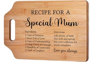 Gleevara Gifts for Mum, Mum Birthday Gifts from Daughter Son - Handmade Bamboo Cutting Board, Unique Christmas Gifts for Mum, Creative Kitchen Presents for Mum