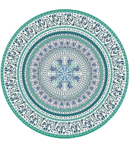 Hippie Mandala Spiaggia Copriletto Coperta Indiano Stuoia Yoga Rotondo Telo Da - Foto 3