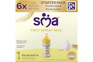 SMA NUTRITION SMA PRO First Infant Baby Milk Starter Pack, Ready to Drink, From Birth (6x70ml)