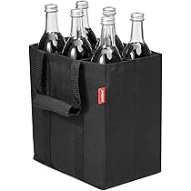 2x Weinbeutel Filz - 6-Fach Flaschenträger 24x18x16cm Dunkelgrau