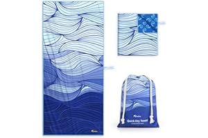 Diveblues Strandtuch 178x200cm, Mikrofaser Handtuch Schnell Trocknende, Leicht & Kompakt Badetuch Saugfähig, Kinderfreundlich und Sandfrei groß Saunatuch für Damen und Männer