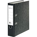 Amazon Basics – Aktenordner, Kaschierung aus Wolkenmarmor-Papier, FSC-zertifiziert, A4, Rücken 80 mm breit, 10 Stück, Schwarz
