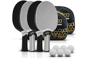 Senston Table Tennis Rackets Set,Professional Ping Pong Paddle Set for 2-4 Players, Composite Rubber Ping Pong Paddle, Indoor or outdoor games.