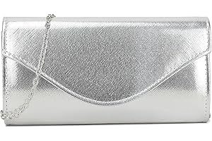 UShopUK Metallic Shiny Faux Leather Bridal Prom Wedding Evening Clutch Party Purse Hand Bag