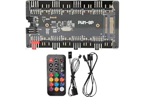 FDIT Obudowa wentylatora PWM + kontroler ARGB 2 w 1, zintegrowany bezprzewodowy pilot zdalnego sterowania kombi wentylatora do wentylatora chłodzącego komputer