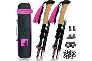 ‎ALPTEQ Alpteq® Wanderstöcke faltbar Carbon oder Aluminium mit Korkgriff | Bergsport Trekkingstöcke | Nordic Walking Stöcke Damen & Herren | extra leicht und Teleskop variabel